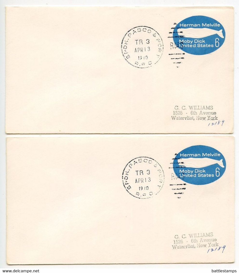 United States 1970 2 Spokane, Pasco & Portland RPO, Railway Post Office Covers / Postal Stationery, TR 3 - 1961-80