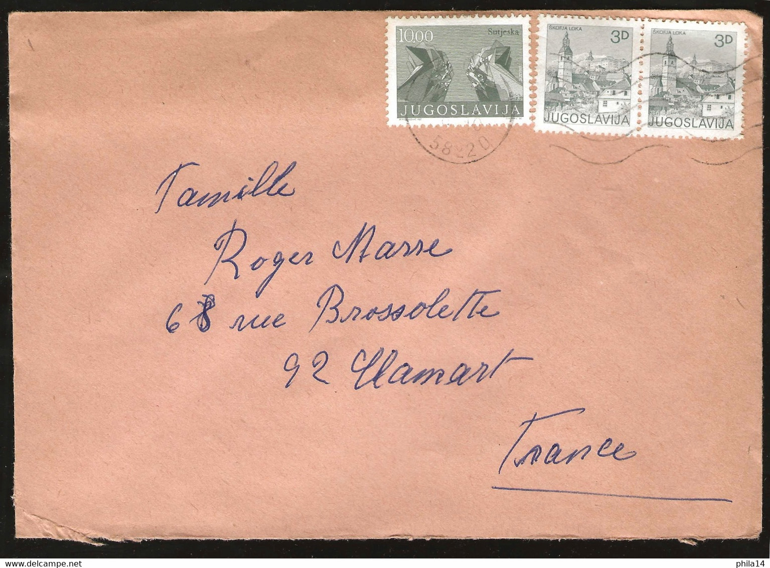 ENVELOPPE JUGOSLAVIJA YOUGOSLAVIE POUR CLAMART FRANCE / - Storia Postale