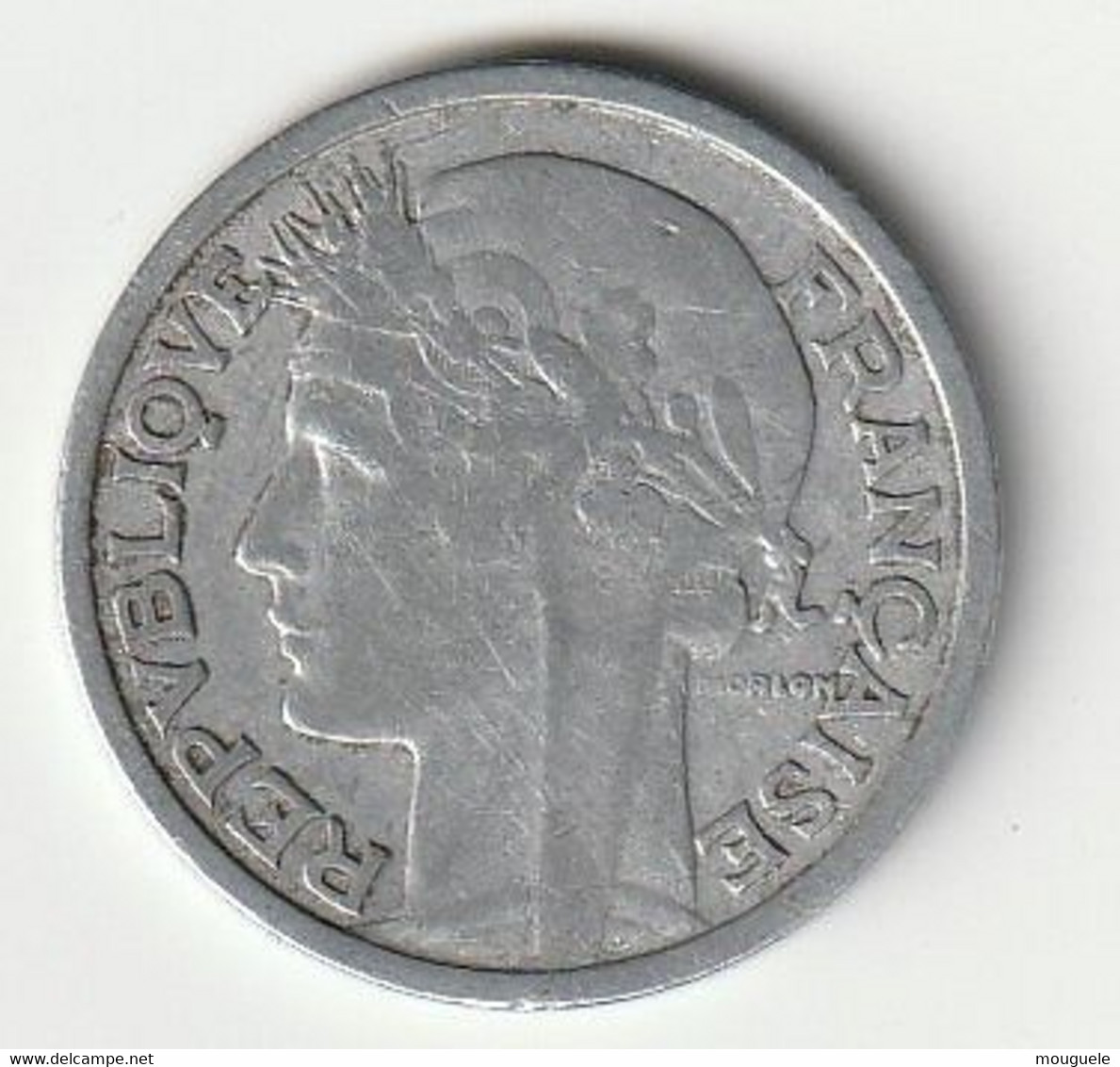 2 francs Morlon alu.  1944+ 1946B+ 1948B+1949B+ 1950