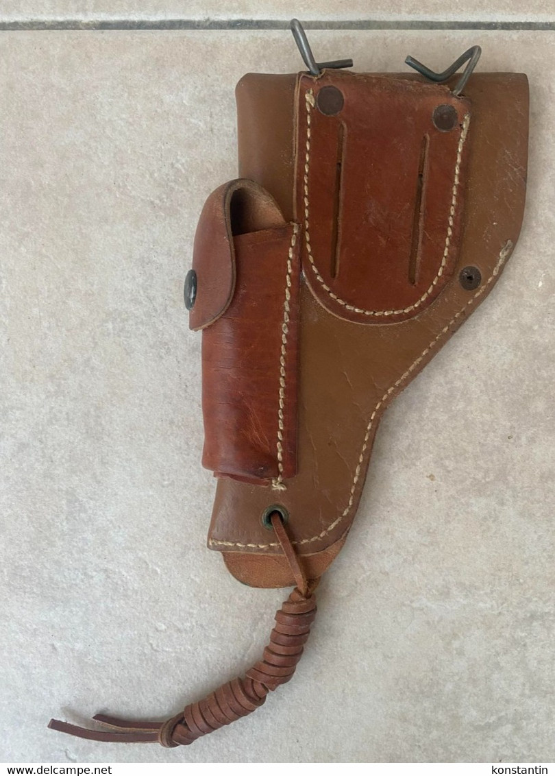 LEATHER HOLSTER ETUI UNKNOWN ARMY MANUFACTURER Maybe For A Small COLT Pistol 1907 - Armes Neutralisées