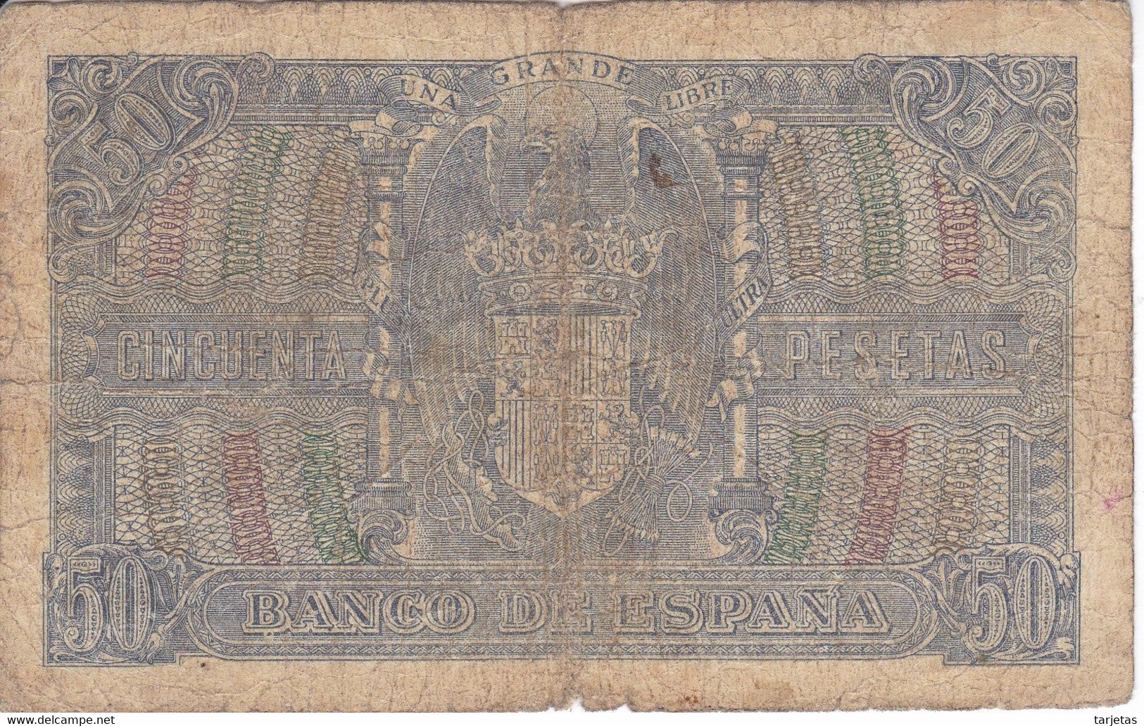 BILLETE DE ESPAÑA DE 50 PTAS DEL 9/01/1940 SERIE D CALIDAD  RC (BANKNOTE) - 50 Pesetas