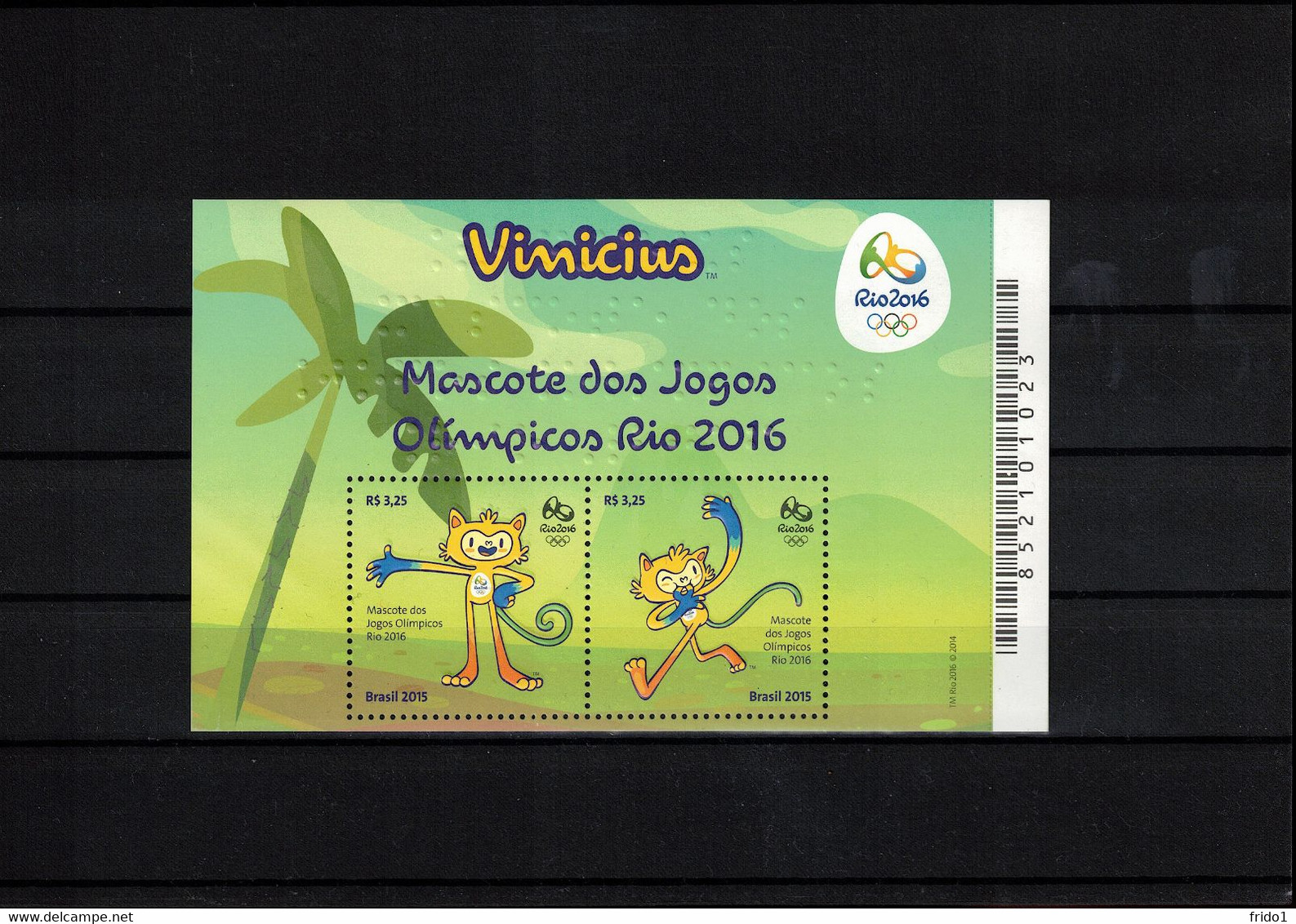 Brazil 2015 Olympic Games Rio De Janeiro Olympic Mascots Block Postfrisch / MNH - Verano 2016: Rio De Janeiro