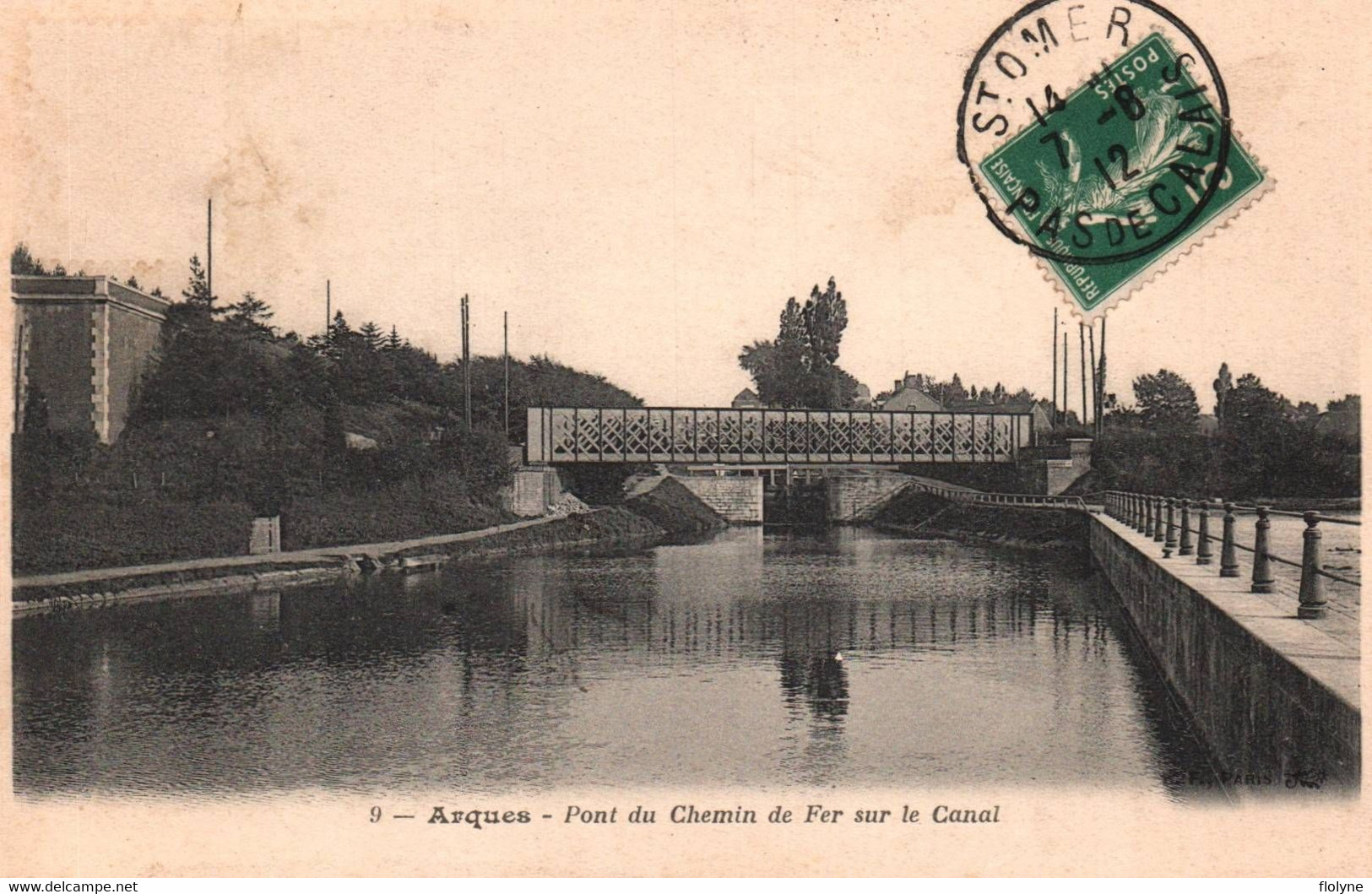 Arques - Le Pont Du Chemin De Fer Sur Le Canal - Arques