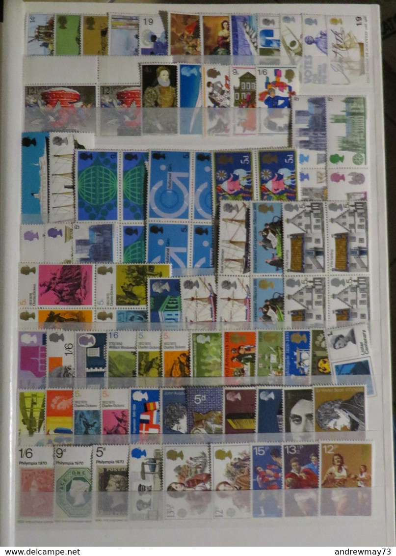 UNITED KINGDOM- NICE MNH SELECTION- 310 DIFFERENT SINGLE STAMP UP TO 20 £ - Collections