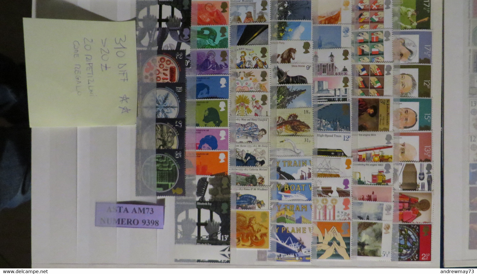 UNITED KINGDOM- NICE MNH SELECTION- 310 DIFFERENT SINGLE STAMP UP TO 20 £