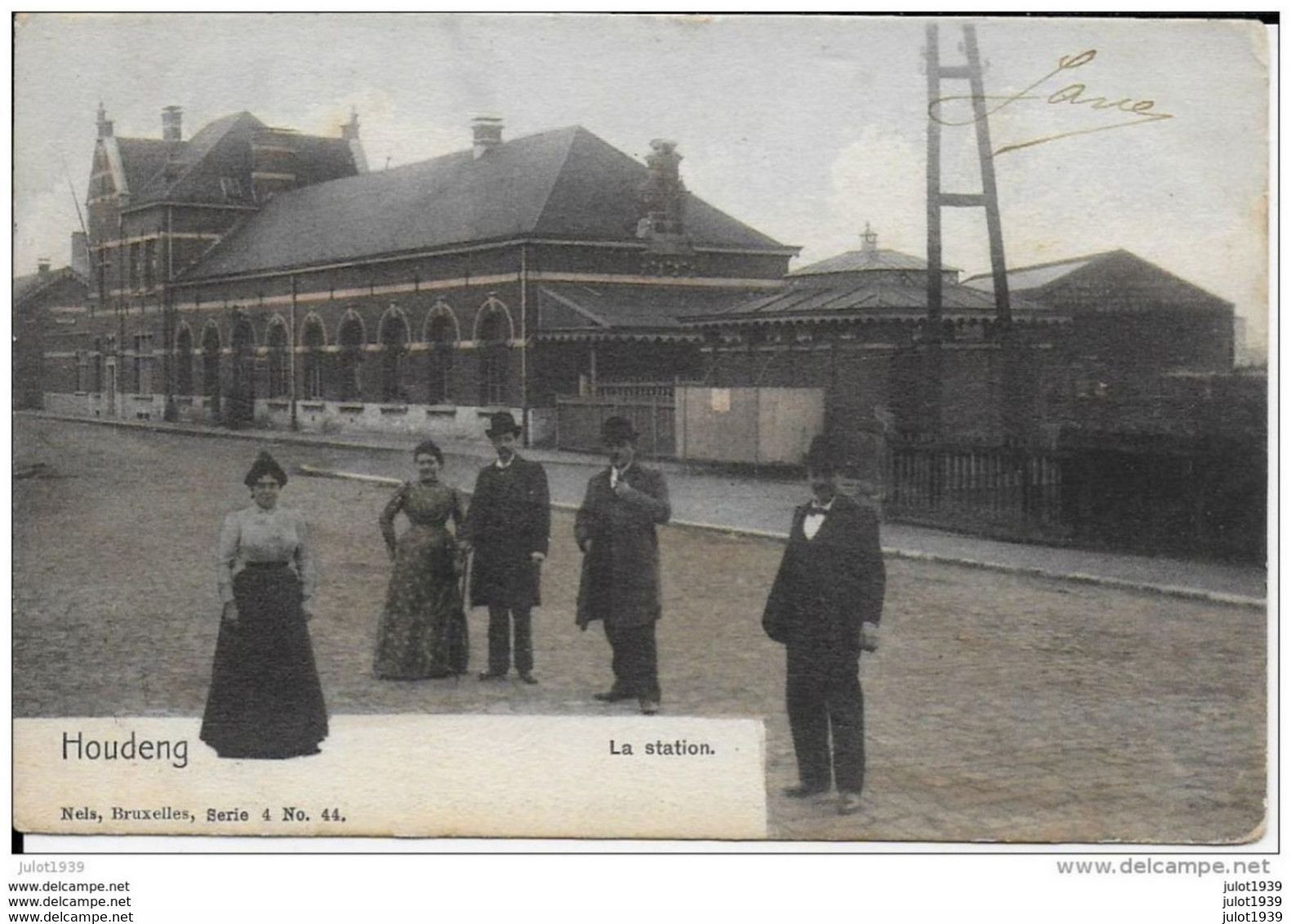 HOUDENG  ..-- Nels 4 , N° 44 . GARE . 1906 Vers BERNISSART ( Mme A. PIRON ) . Voir Verso . - La Louvière