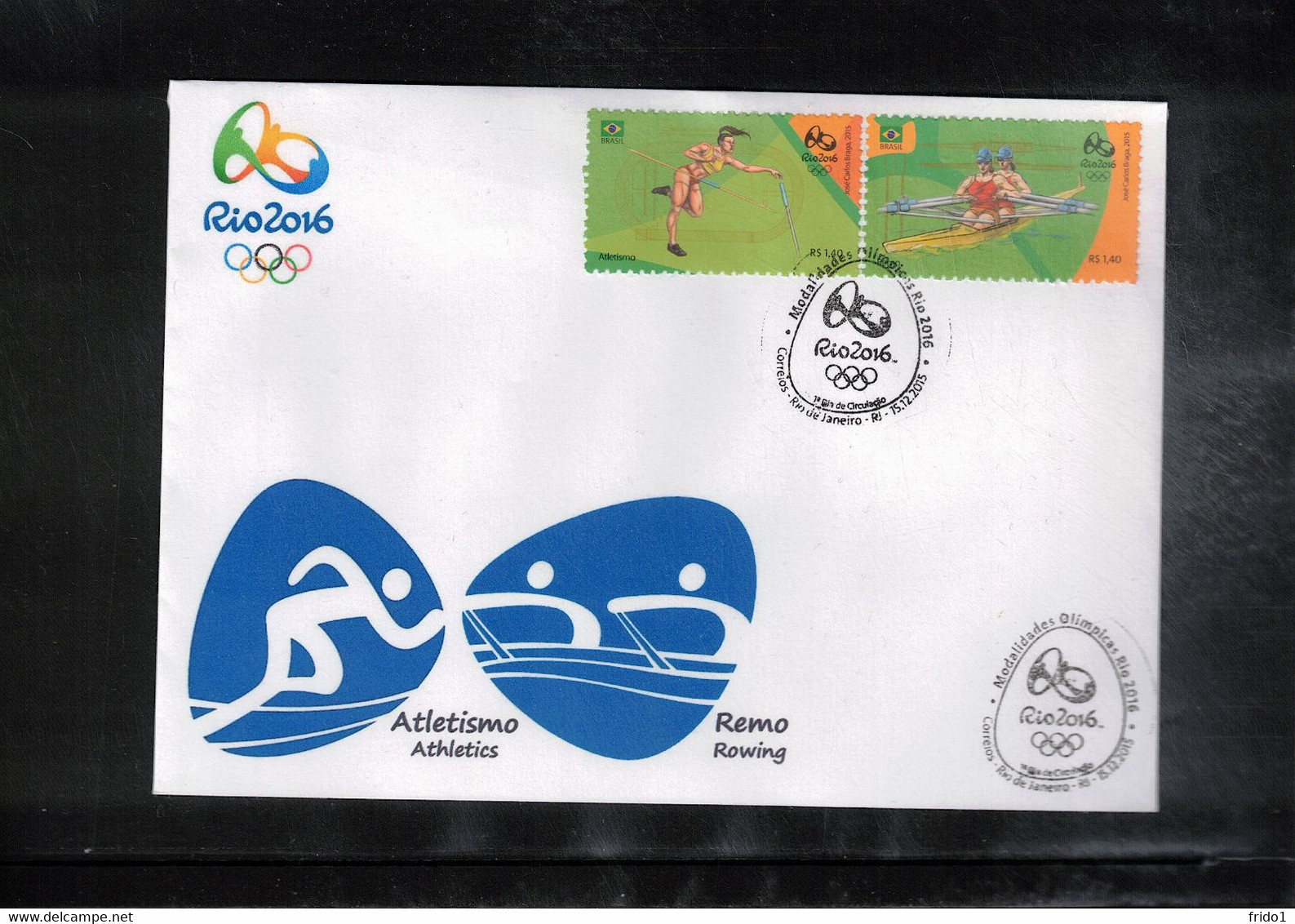 Brazil 2016 Olympic Games Rio De Janeiro - Athletics + Rowing Interesting Letter - Estate 2016: Rio De Janeiro