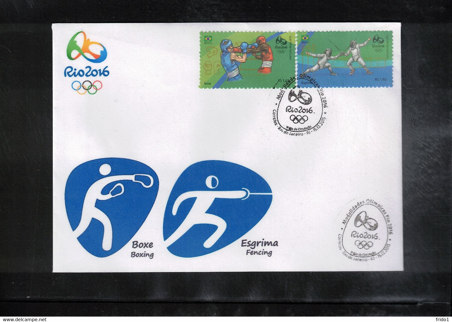 Brazil 2016 Olympic Games Rio De Janeiro - Boxing + Fencing Interesting Letter - Estate 2016: Rio De Janeiro