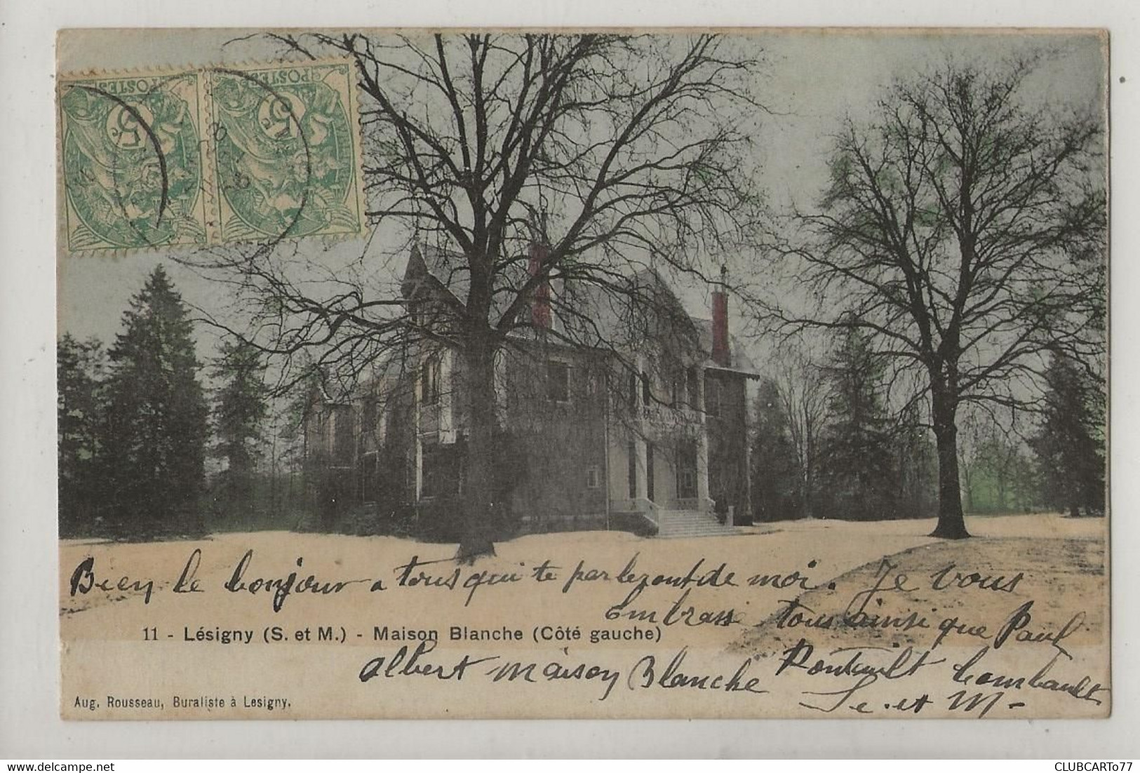 Lésigny (77) : Le Côté Gauche De La Villa Bourgeoise "Maison Blanche" En 1905  PF. - Lesigny