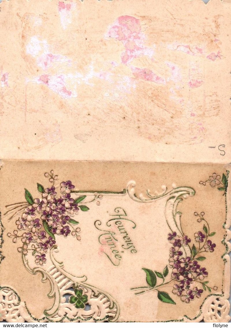 Calendrier - Année 1909 - Gaufrée Fleurs Flowers - Calendar - Otros & Sin Clasificación