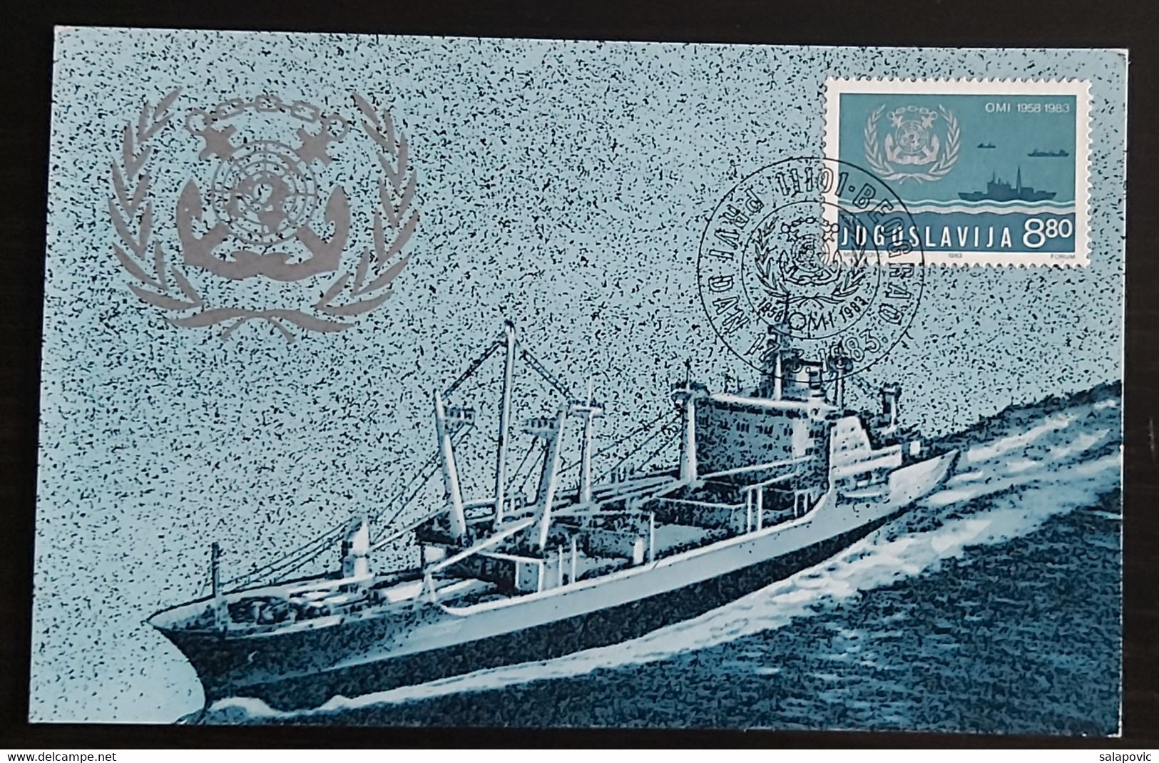 YUGOSLAVIA 1983 , Organisations OMI Sea Travel - Maximum Card  4/2 - Cartes-maximum