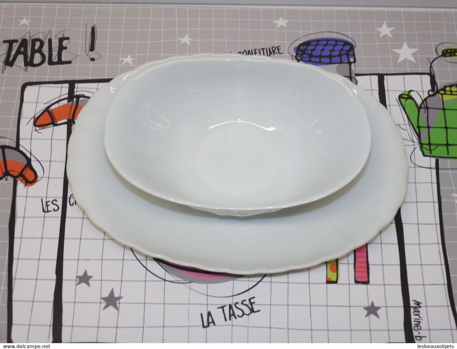 *JOLIE SAUCIERE PORCELAINE BLANCHE LIMOGES B & C COLLECTION DECO TABLE    E - Limoges (FRA)