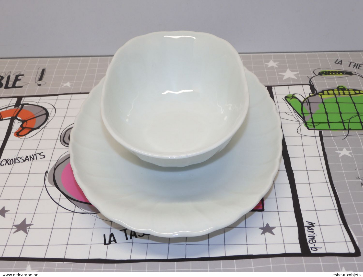 *JOLIE SAUCIERE PORCELAINE BLANCHE LIMOGES B & C COLLECTION DECO TABLE    E - Limoges (FRA)