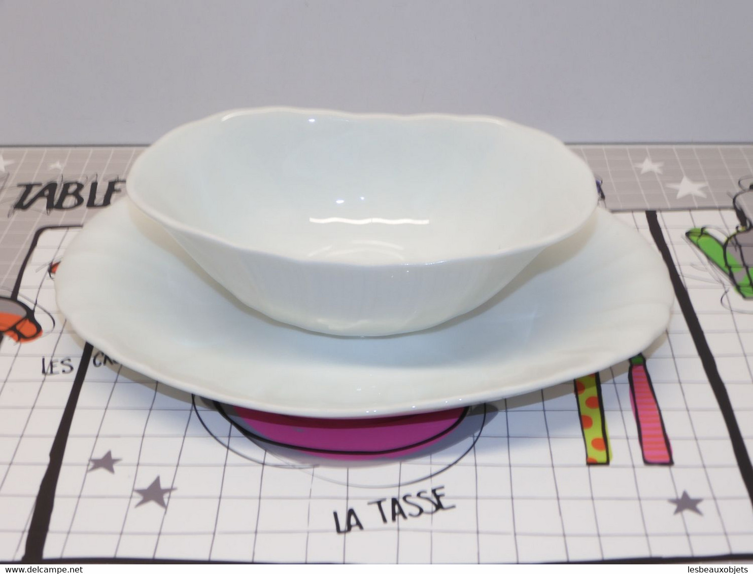 *JOLIE SAUCIERE PORCELAINE BLANCHE LIMOGES B & C COLLECTION DECO TABLE    E - Limoges (FRA)