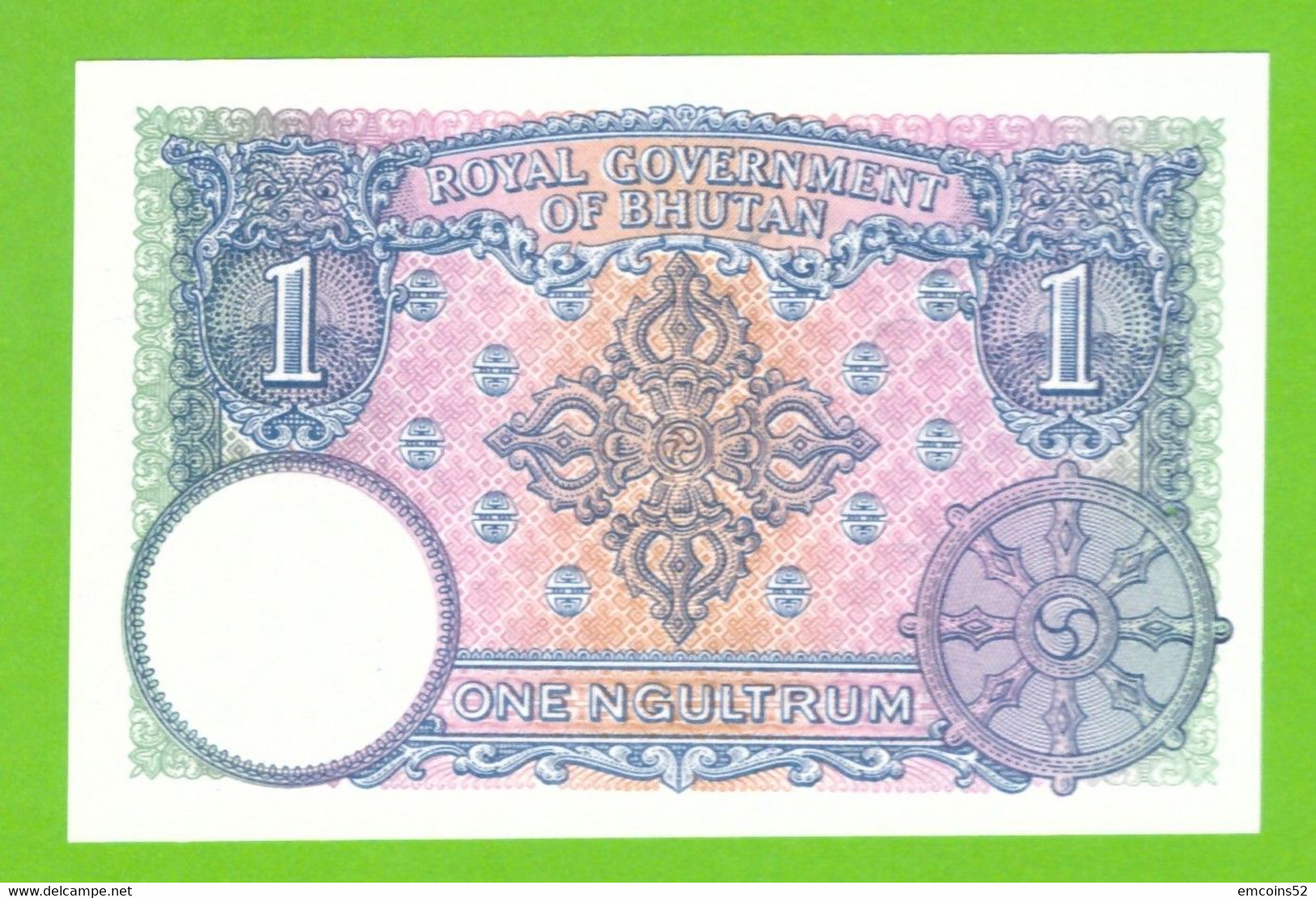 BHUTAN 1 NGULTRUM 1974 P-1  UNC - Bhoutan