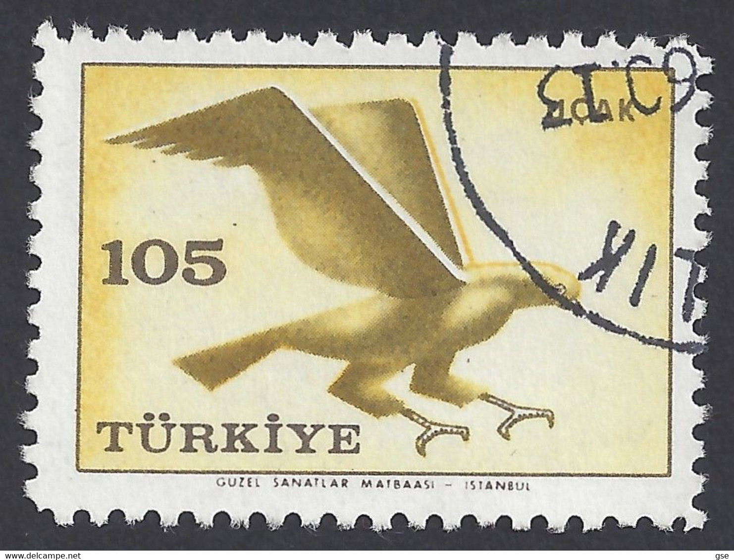 TURCHIA 1959 - Yvert A42° - Sparviere | - Airmail