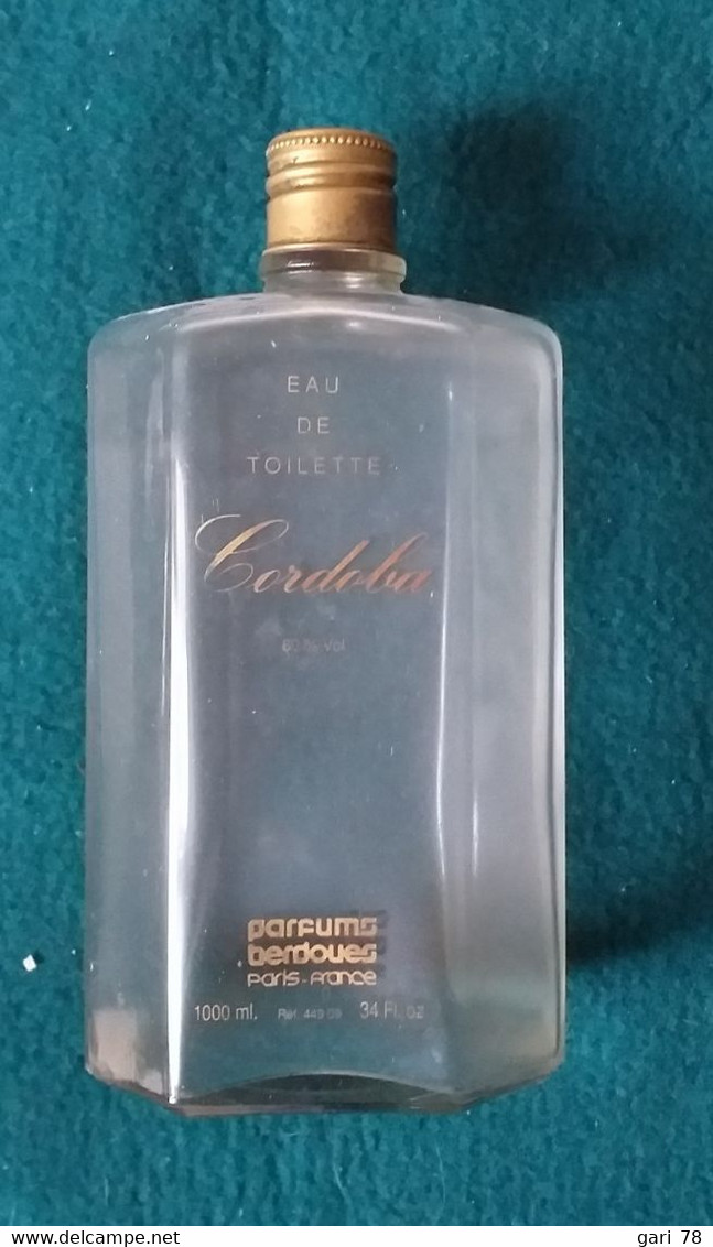 Flacon Vide Ou Bouteille D'un Litre Eau De Toilette CORDOBA - Parfums BERDOUES - Flaconi Profumi (vuoti)