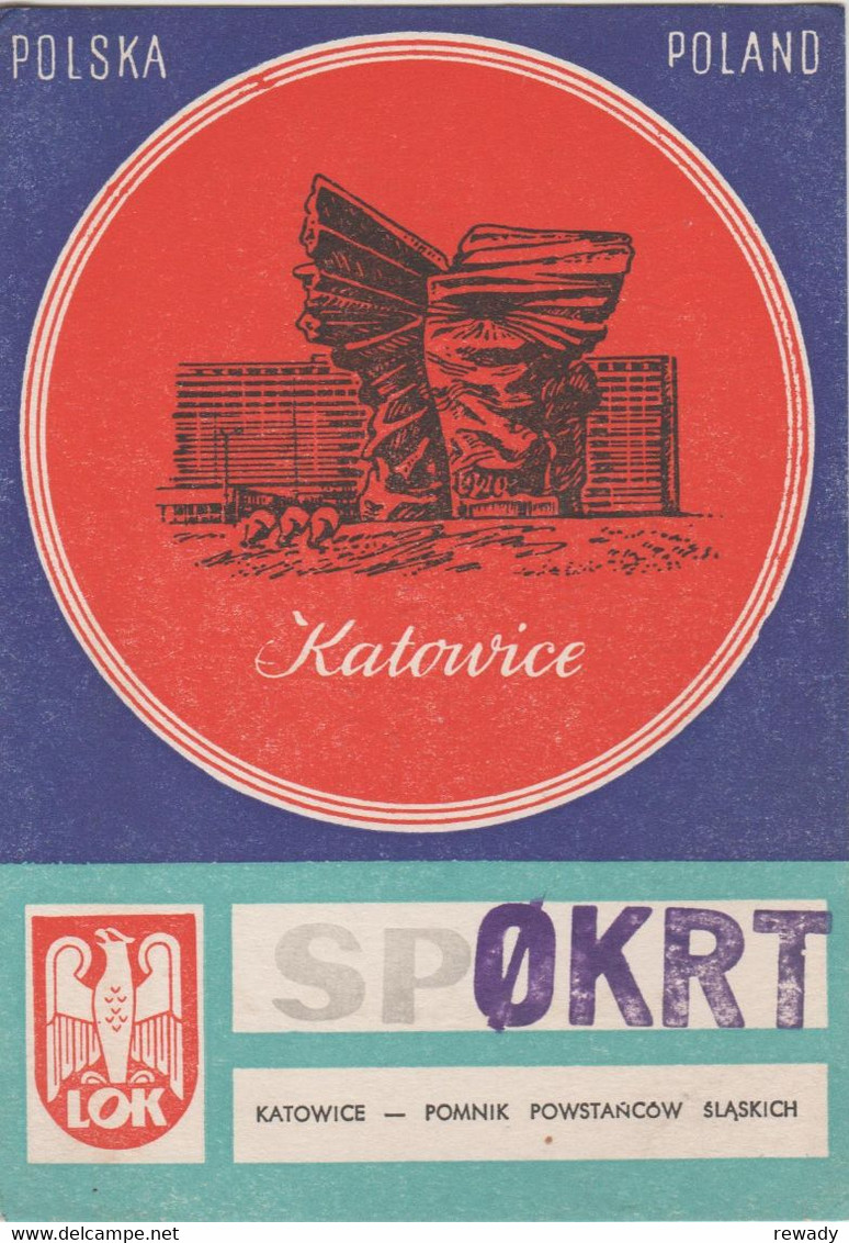 Poland - Polska - QSL - Katowice Pomnik Powstancow Slaskich (1971) - Autres & Non Classés