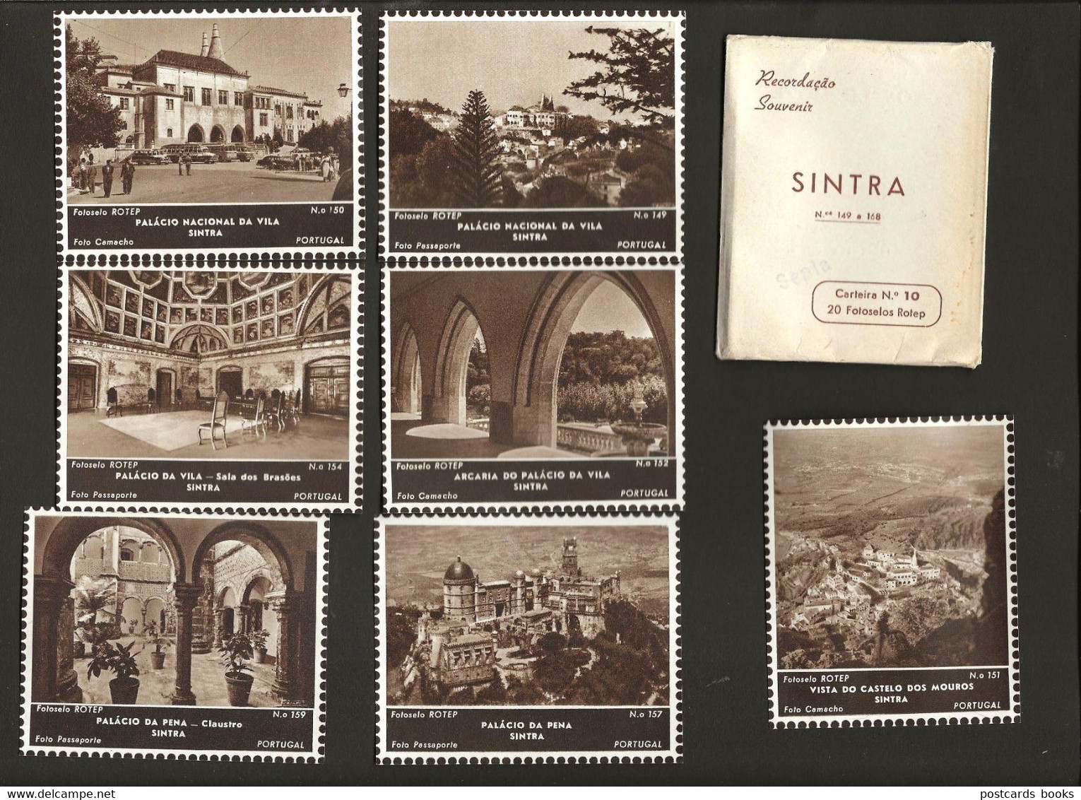 Carteira Com 20 FOTOSELO ROTEP Vinhetas SINTRA. Set / Serie 20 Cinderella Posters Stamps / Timbres PORTUGAL 1960s - Local Post Stamps