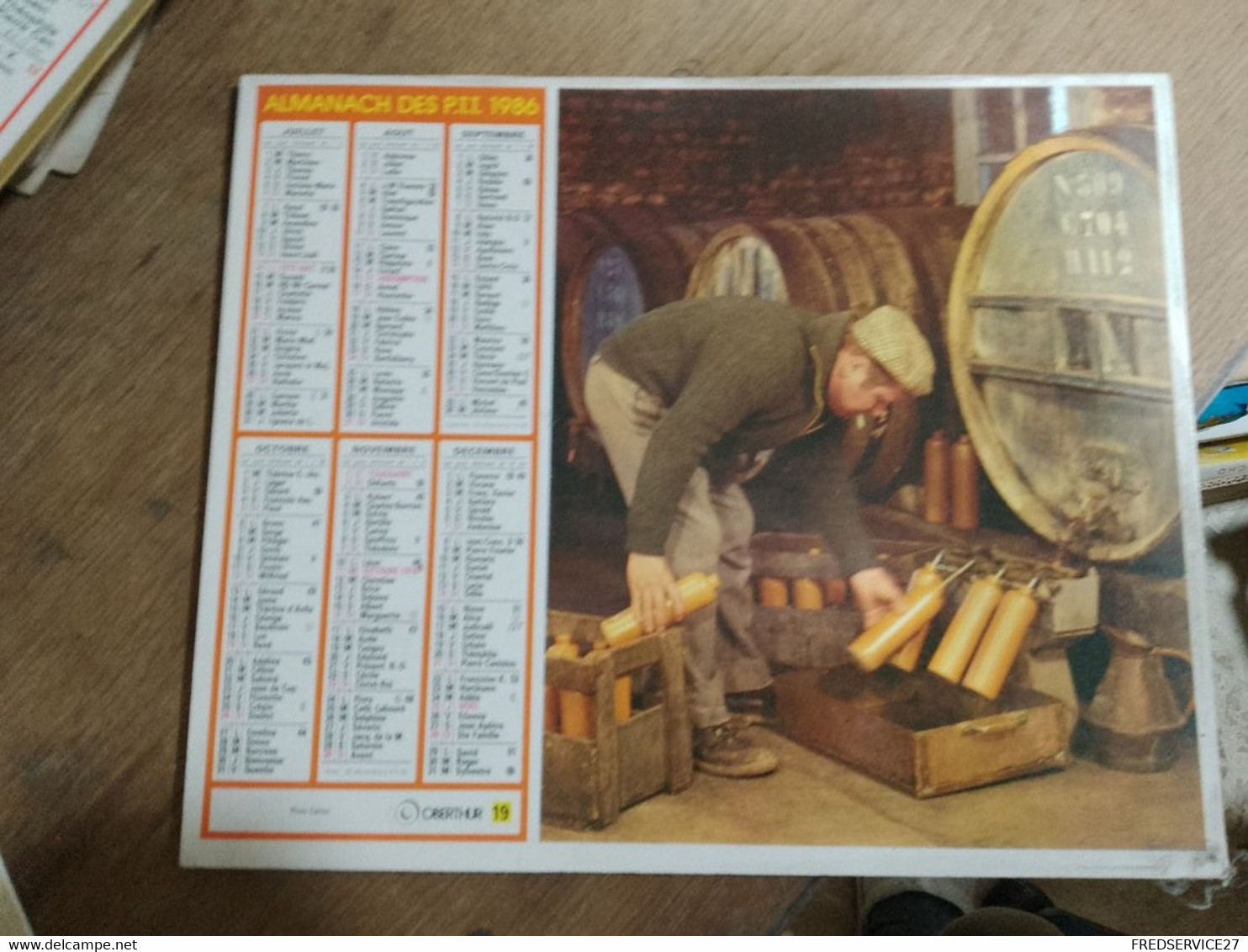 62 /  CALENDRIER 1986  ALMANACH DES P.T.T. - Big : 1981-90