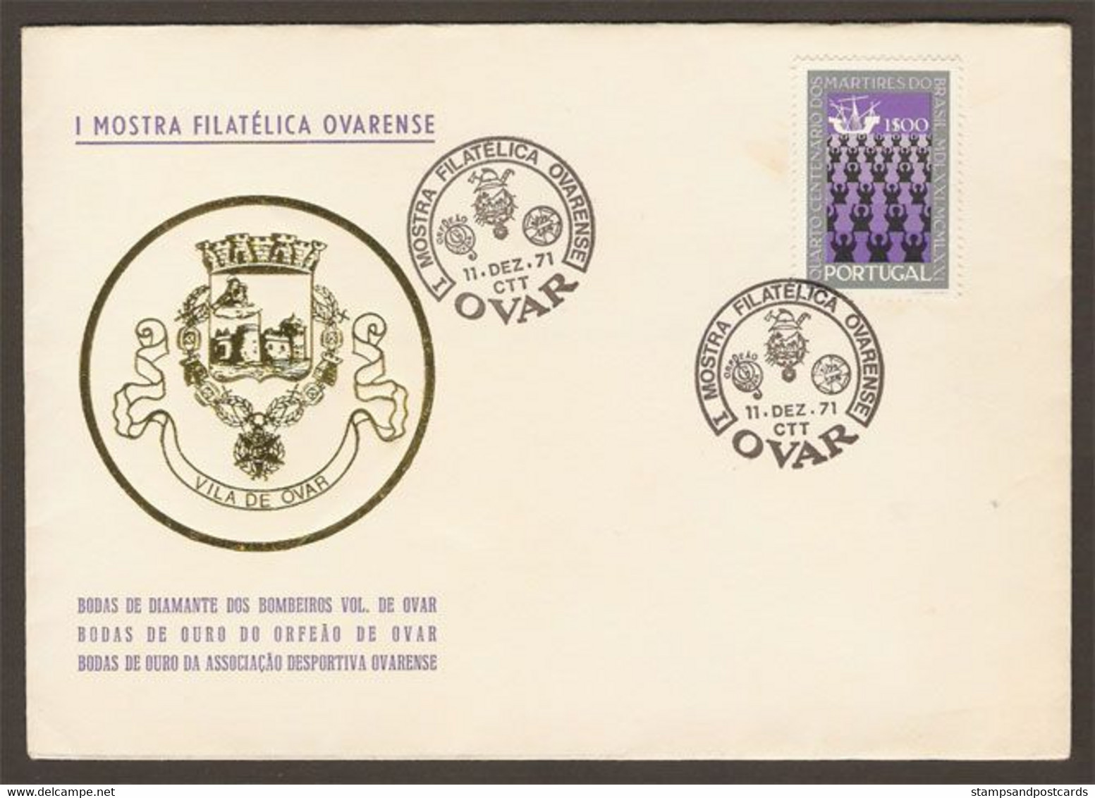 Portugal Cachet Commemoratif Expo Philatelique Ovar 1971 Event Cancel - Postal Logo & Postmarks