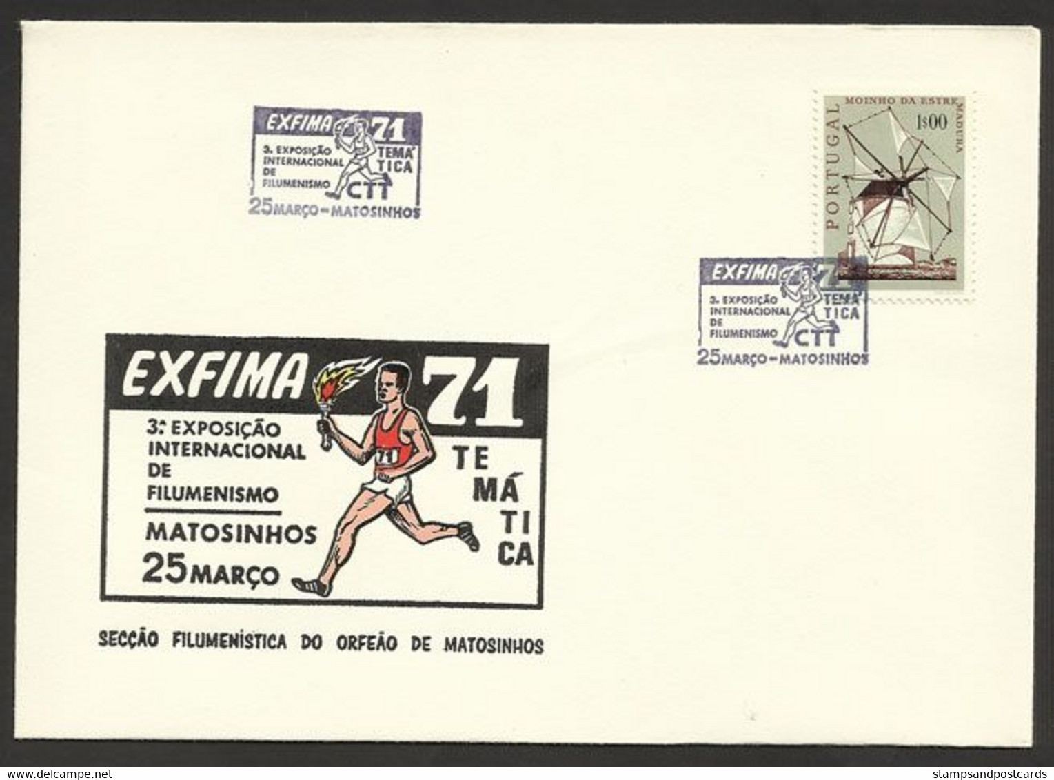 Portugal Cachet A Date Expo Collection Boîtes Allumettes 1971 Matosinhos Event Pmk Matches Matchbook Collector Expo - Flammes & Oblitérations