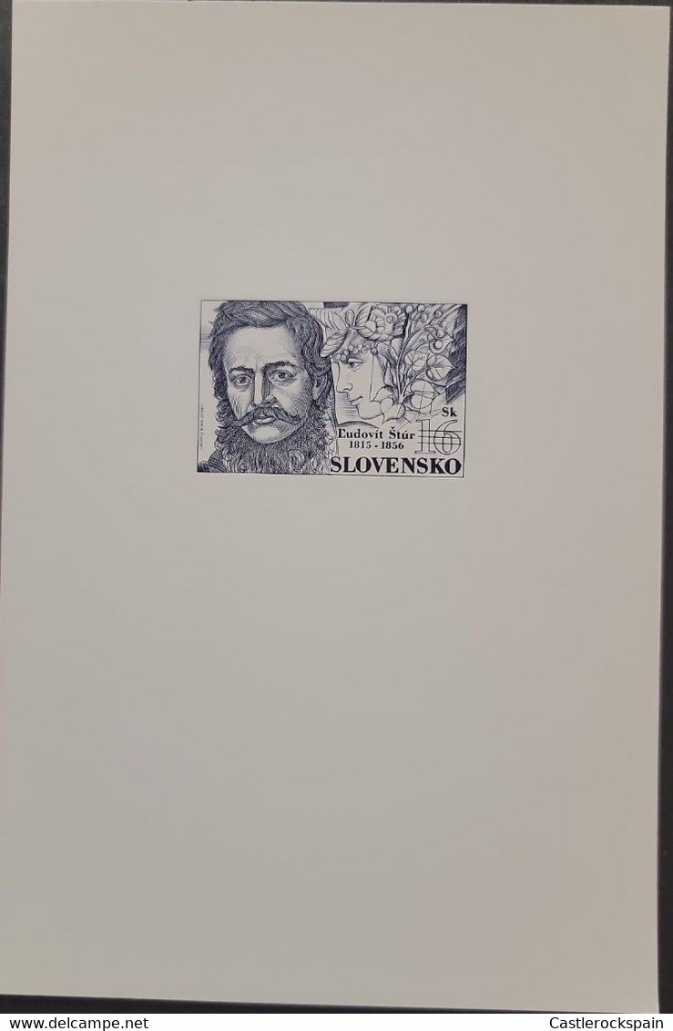 O) 1995 SLOVAKIA,  PROOF, LUDOVIT STUR, WRITER, SCT 212 16k, XF - Varietà & Curiosità