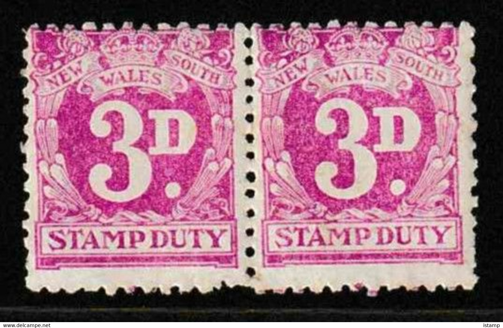 ⭕New South Wales (NSW) Stamp Duty - 3d Pair Stamps 'toned' MNH⭕ - Revenue Stamps