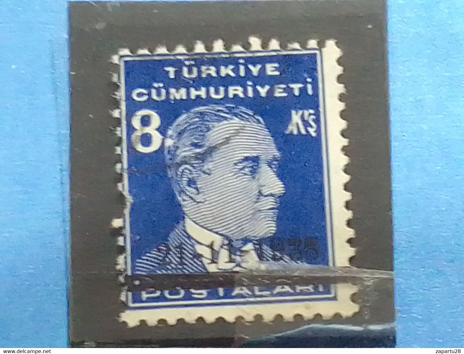 TÜRKİYE.- -1938- 8K. ATATÜRK MATEM SÜRSARJLI DAMGALI - Gebruikt