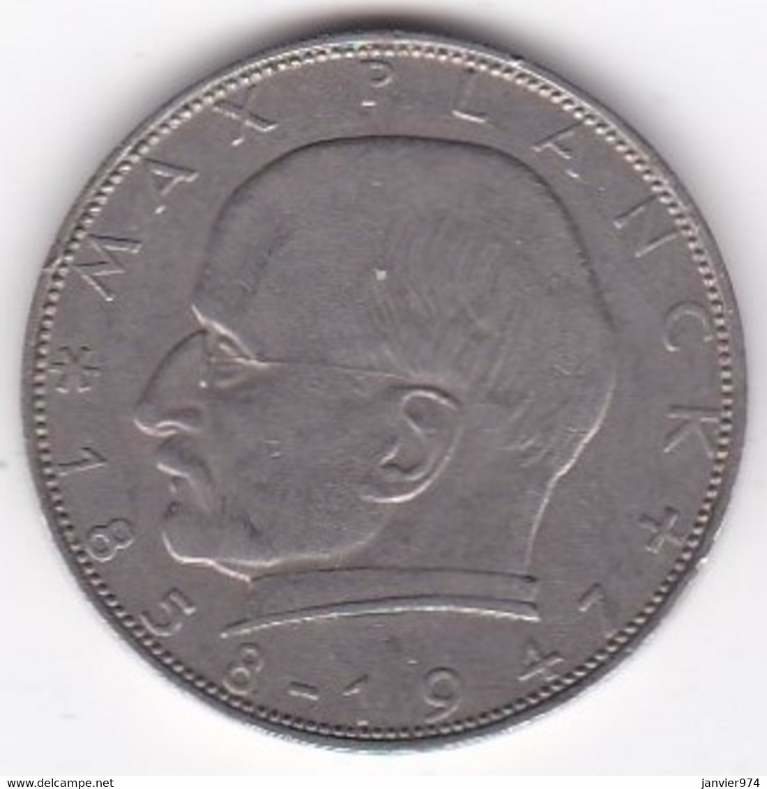 2 Deutsche Mark 1960 J Hambourg , Max Planck, KM# 116 - 2 Marcos