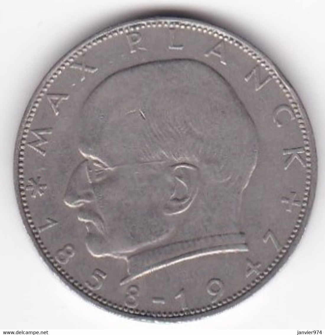 2 Deutsche Mark 1962 J HAMBOURG,  Max Planck , Cupronickel, KM# 116 - 2 Marcos