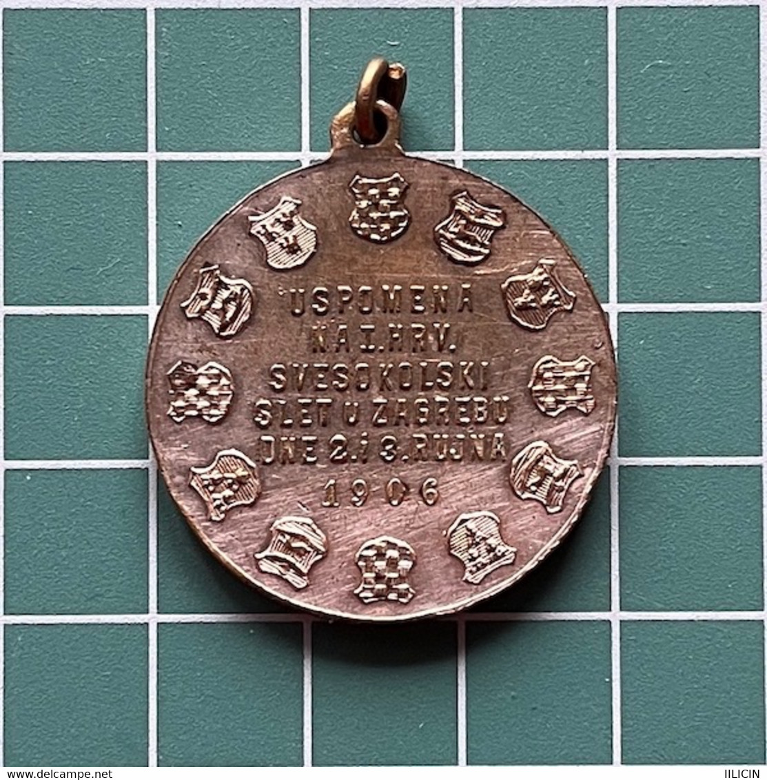 Medal Plaque Plakette PL000175 - Gymnastics Sokol Austria Hungary Croatia Hrvatska Zagreb 1906 - Gymnastics