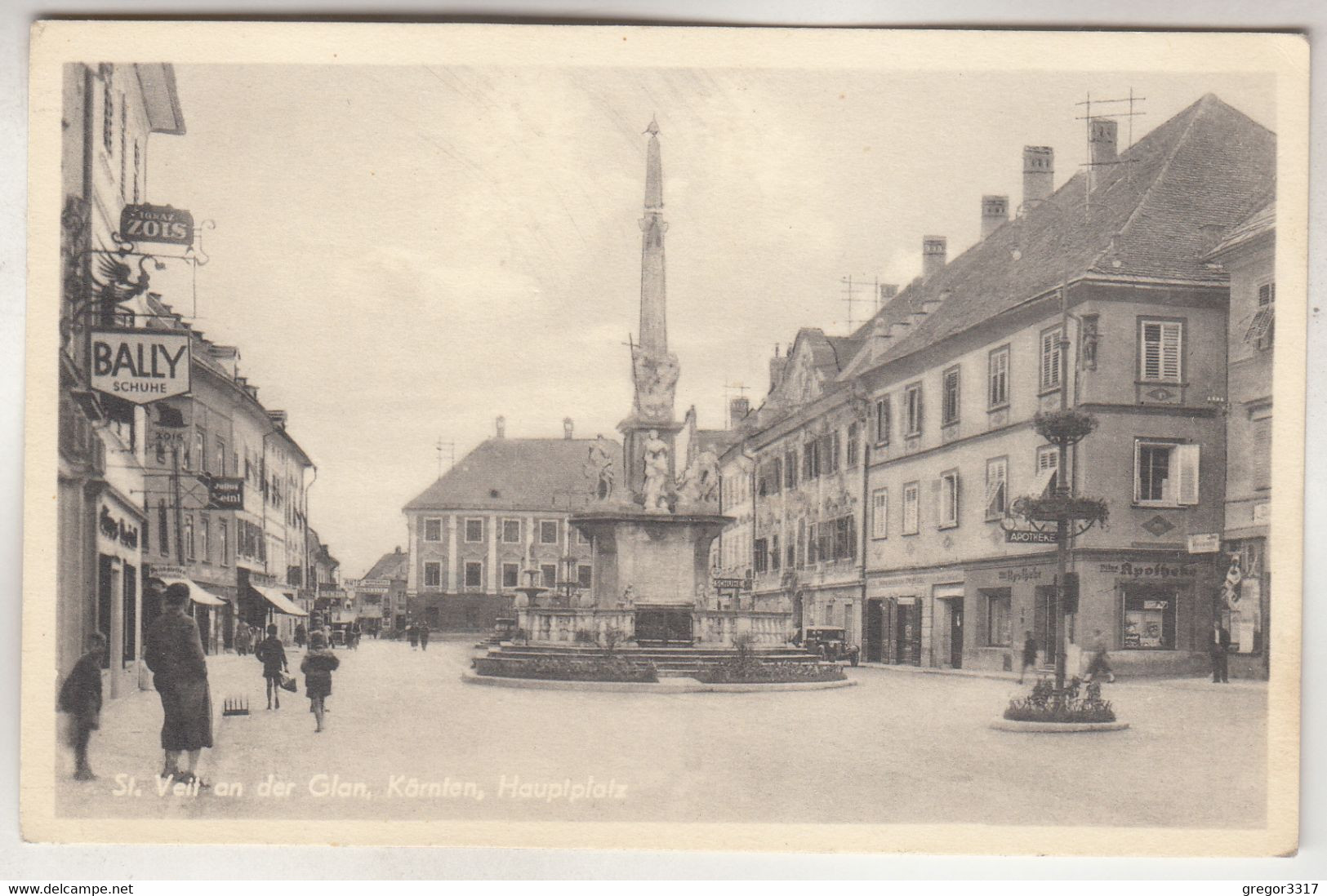 C3804) ST. VEIT An Der GLAN - Hauptplatz Mit Geschäft BALLY Schue U. Apotheke U. Altes AUTO - St. Veit An Der Glan