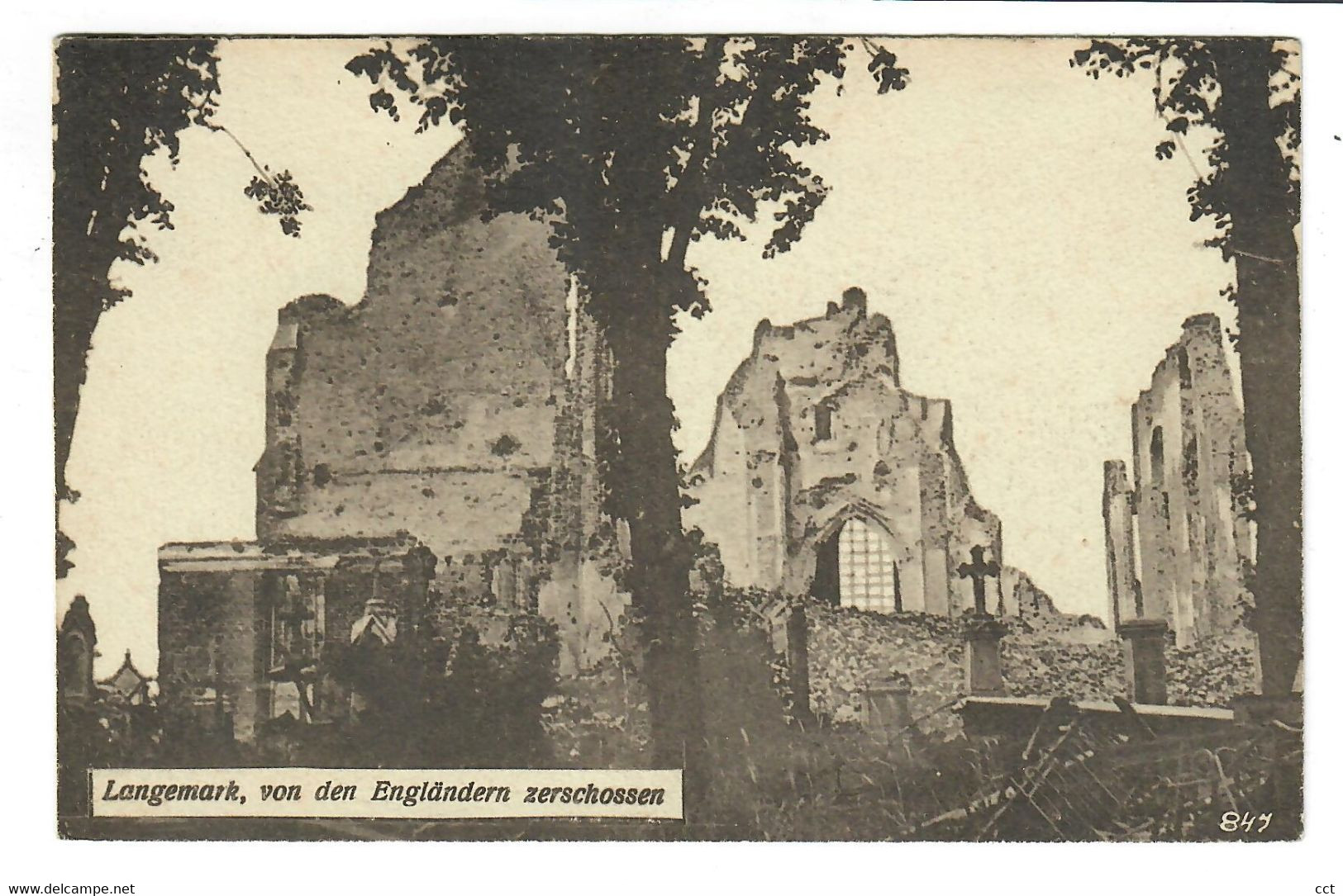 Langemark Von Den Engländern Zerschoßen   EERSTE WERELDOORLOG - Langemark-Pölkapelle