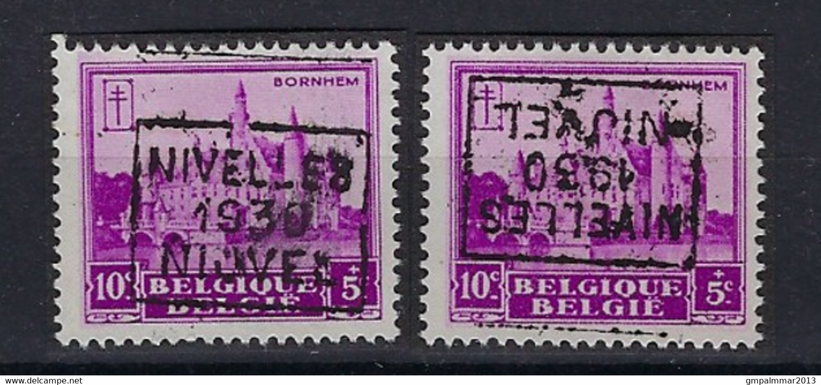 Nr. 308 Kasteel Bornem Voorafstempeling Nr. 5984   C + D NIVELLES 1930 NIJVEL ; Staat Zie Scan ! - Rolstempels 1930-..