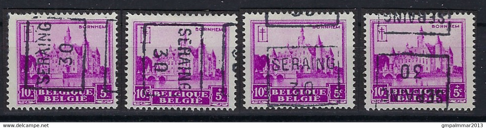 Voorafstempeling Op Nr. 308 Kasteel Bornem Voorafstempeling Nr. 5988  A + B + C + D SERAING 30 ; Staat Zie Scan ! - Rollenmarken 1930-..