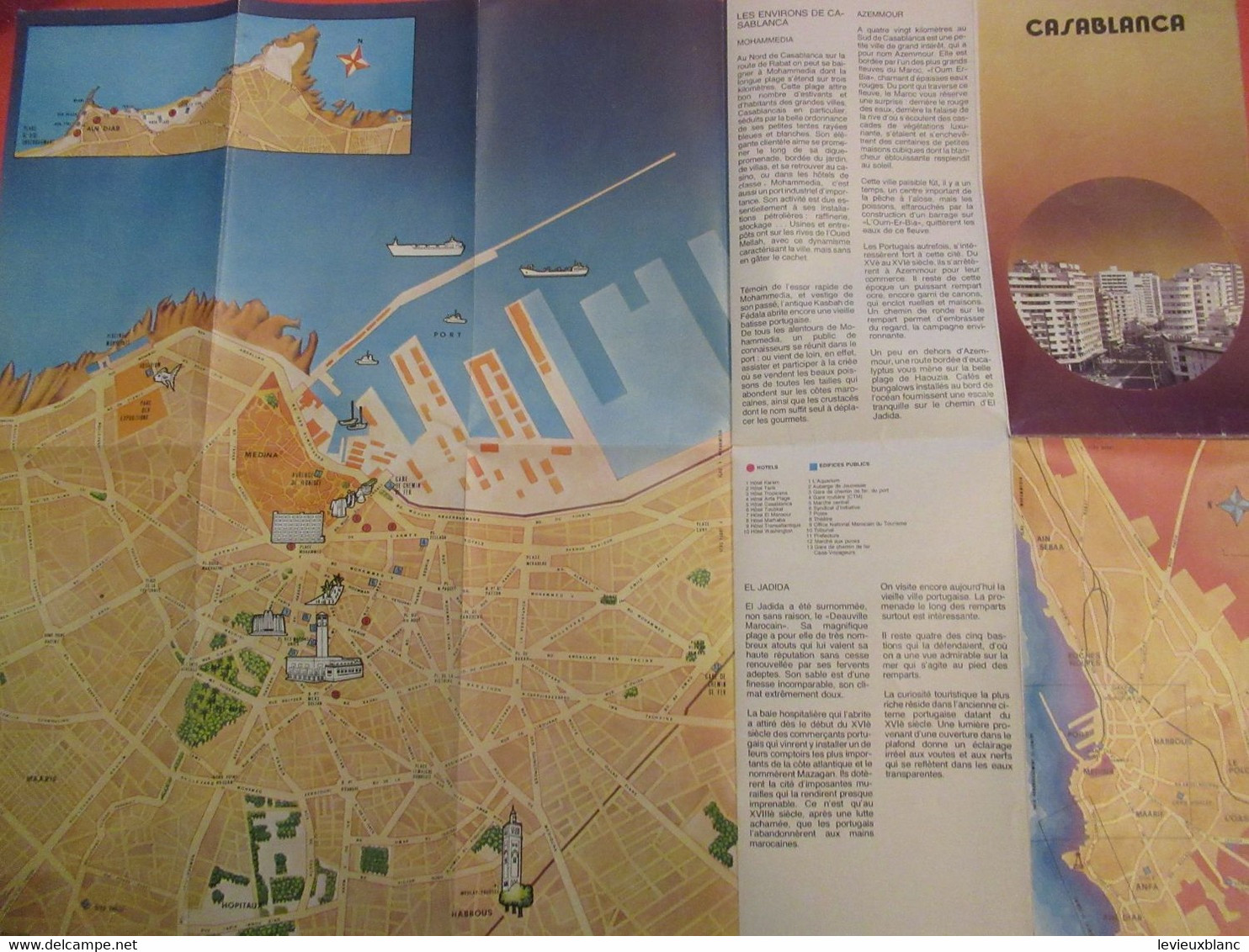 Document Ancien/MAROC/CASABLANCA/Carte De La Ville Et Présentation Illustrée/ Office  Marocain Du Tourisme/1989   PGC462 - Toeristische Brochures