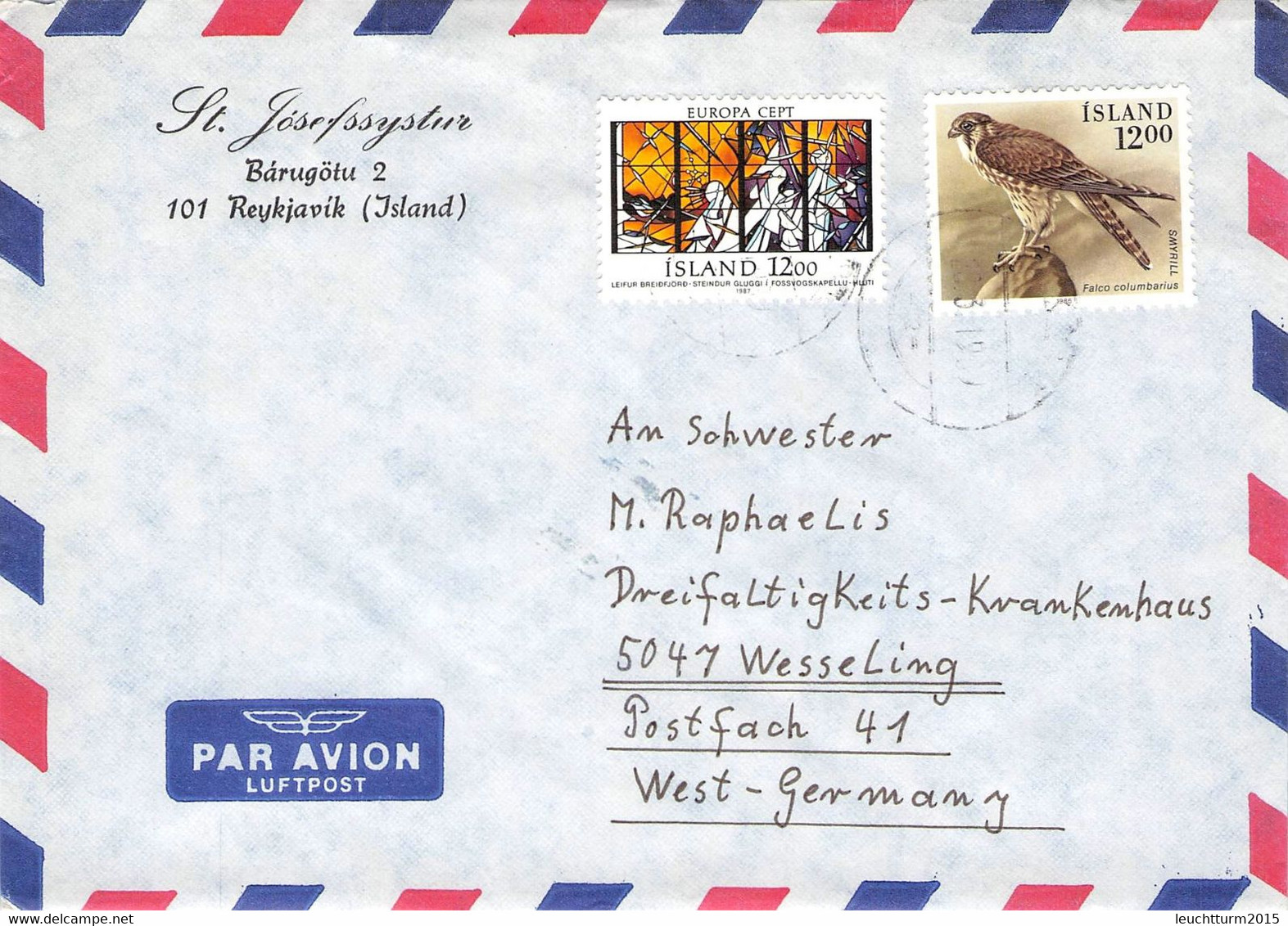 ICELAND -  AIRMAIL 1987 REYKJAVIK > WESSELING/DE / ZB52 - Covers & Documents
