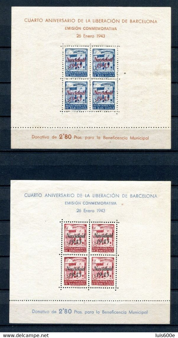 1943.ESPAÑA.BARCELONA.EDIFIL 53/54**.NUEVOS SIN FIJASELLOS(MNH).CATALOGO 96€ - Barcelona