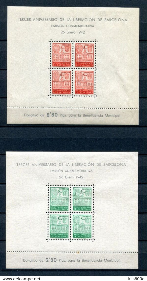 1942.ESPAÑA.BARCELONA.EDIFIL 38/39**.NUEVOS SIN FIJASELLOS(MNH).CATALOGO 86€ - Barcelona