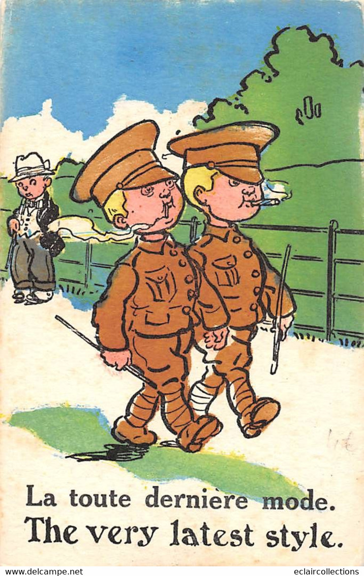 Illustrateur:   Militaires. Humour Anglais Ou Américains  2 Cartes  .  (voir Scan) - 1900-1949