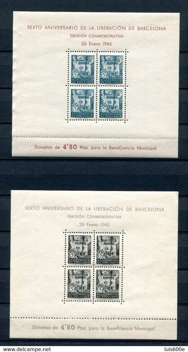 1945.ESPAÑA.BARCELONA.EDIFIL NE27/28**.NUEVOS SIN FIJASELLOS(MNH).CATALOG 114€ - Barcelona