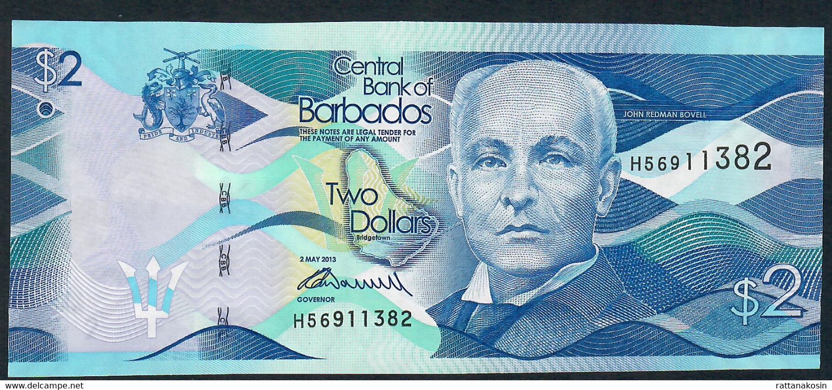 BARBADOS P73a 2 DOLLARS 2013    UNC. - Barbades