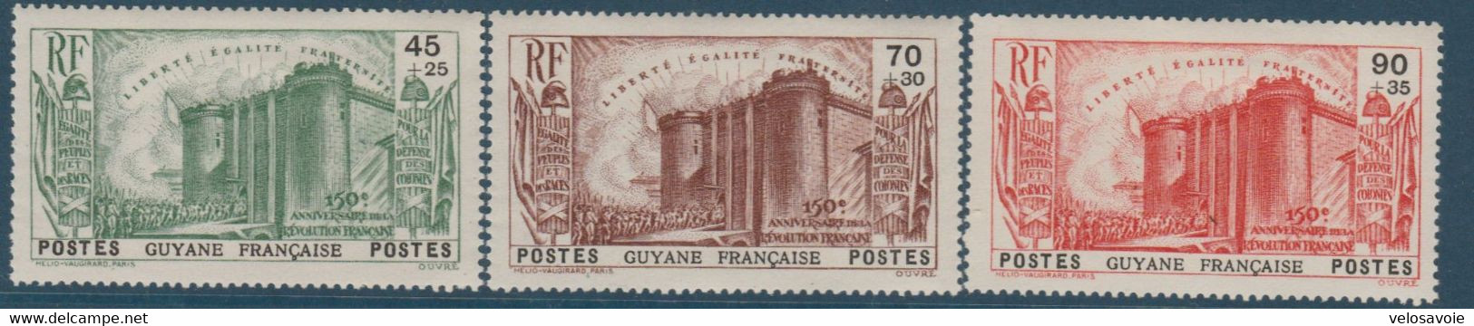 GUYANE N° 152/156 SERIE REVOLUTION * - Neufs