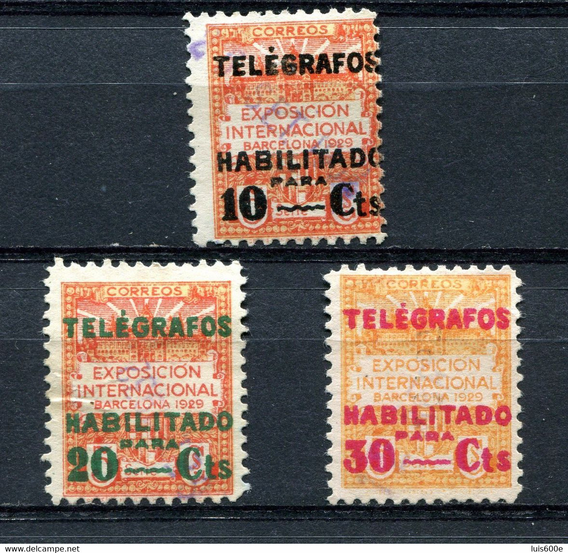 1929.ESPAÑA.BARCELONA.TELEGRAFOS..EDIFIL 1/3,.NUEVO Y USADO .CATALOGO 40€ - Barcelona