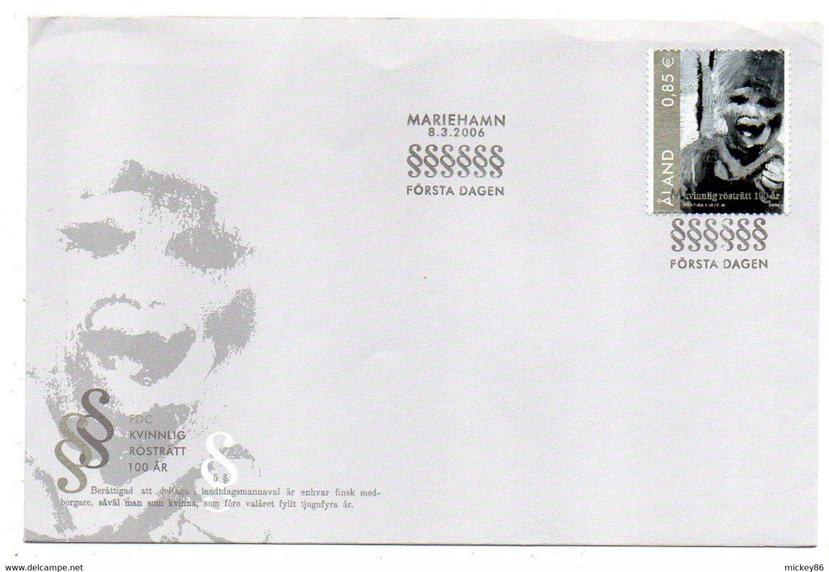 ALAND-- 2006--lettre  Marieham  Du 8.3.2006  Avec Timbre  0.85€ ...Non  Circulé - Ålandinseln