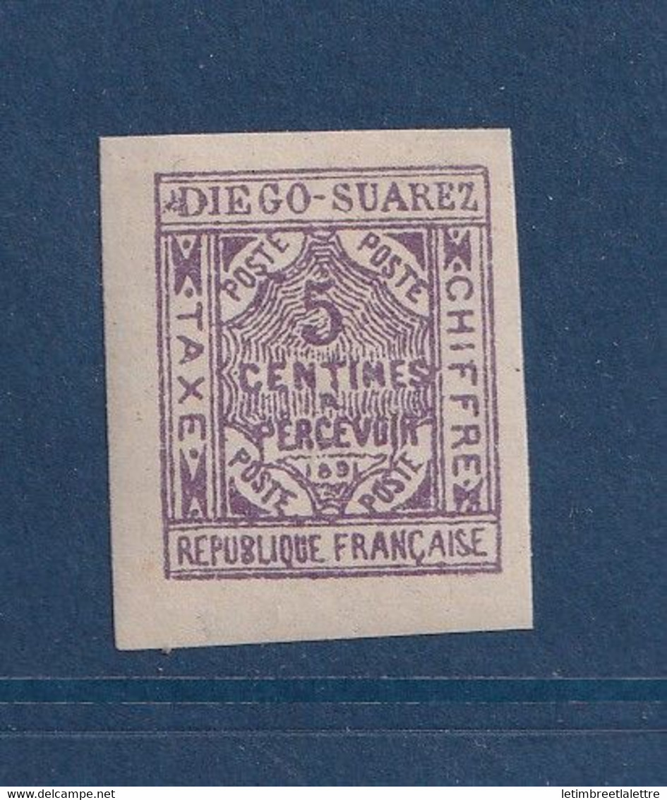 ⭐ Diego-Suarez - Taxe - YT N° 1 * - Neuf Avec Charnière - Signé Miro - 1891 ⭐ - Unused Stamps