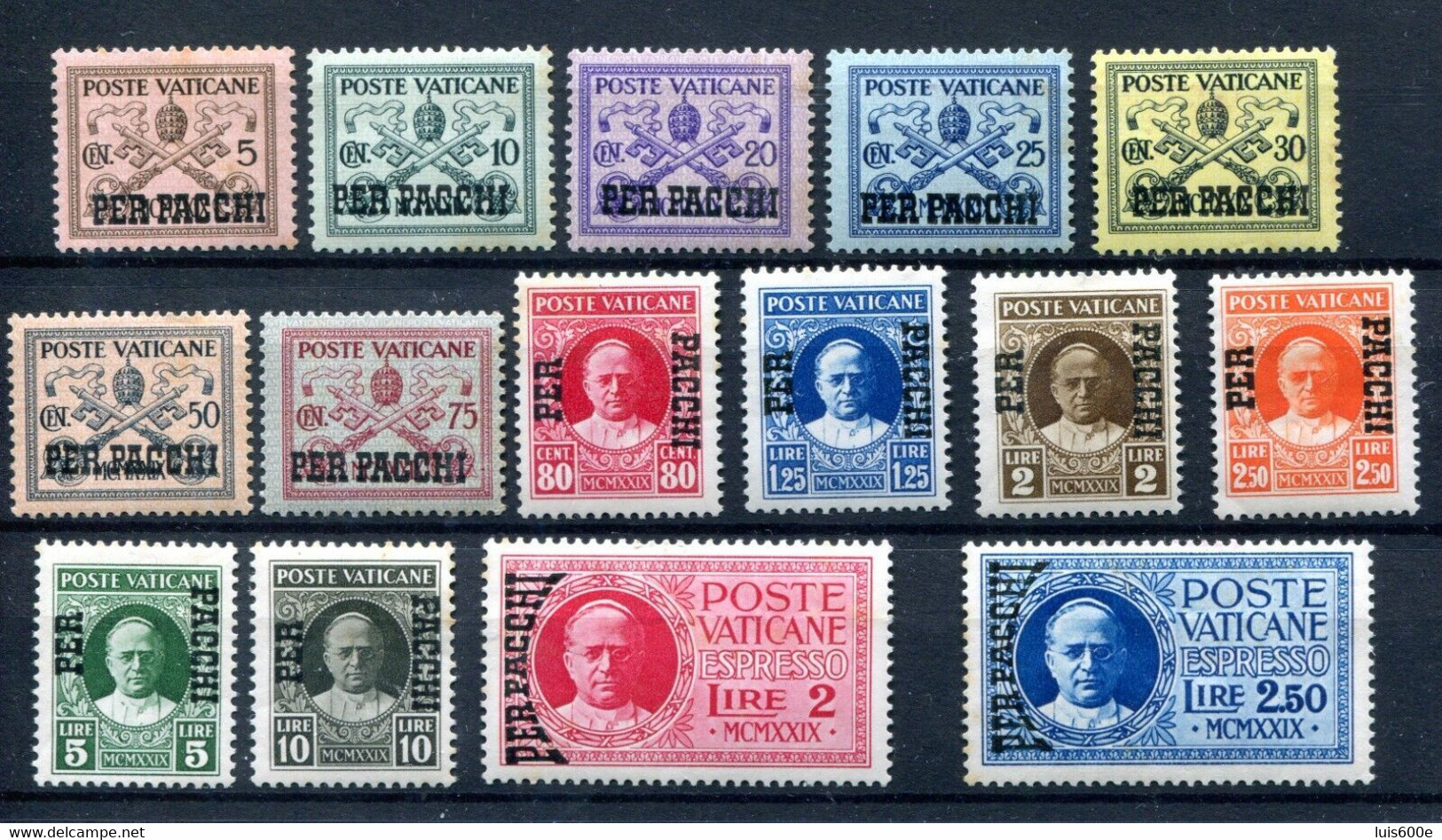 1931.VATICANO.PAQUETERIA.YVERT 1/15*.NUEVOS CON FIJASELLOS(MH).CATALOGO 54€ - Pacchi Postali