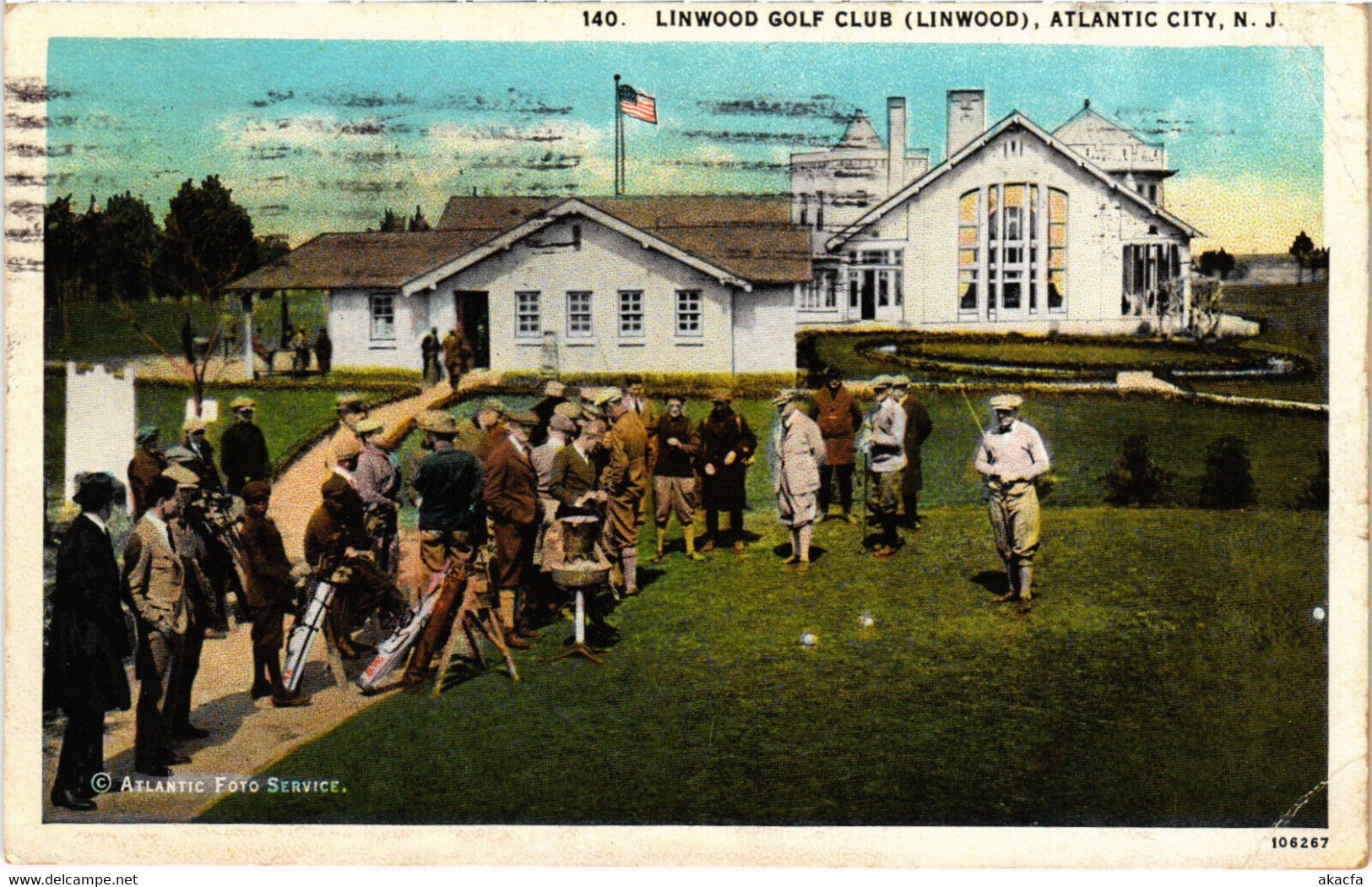 PC GOLF, USA, NJ, ATLANTIC CITY, LINWOOD GOLF CLUB, Vintage Postcard (b45436) - Golf