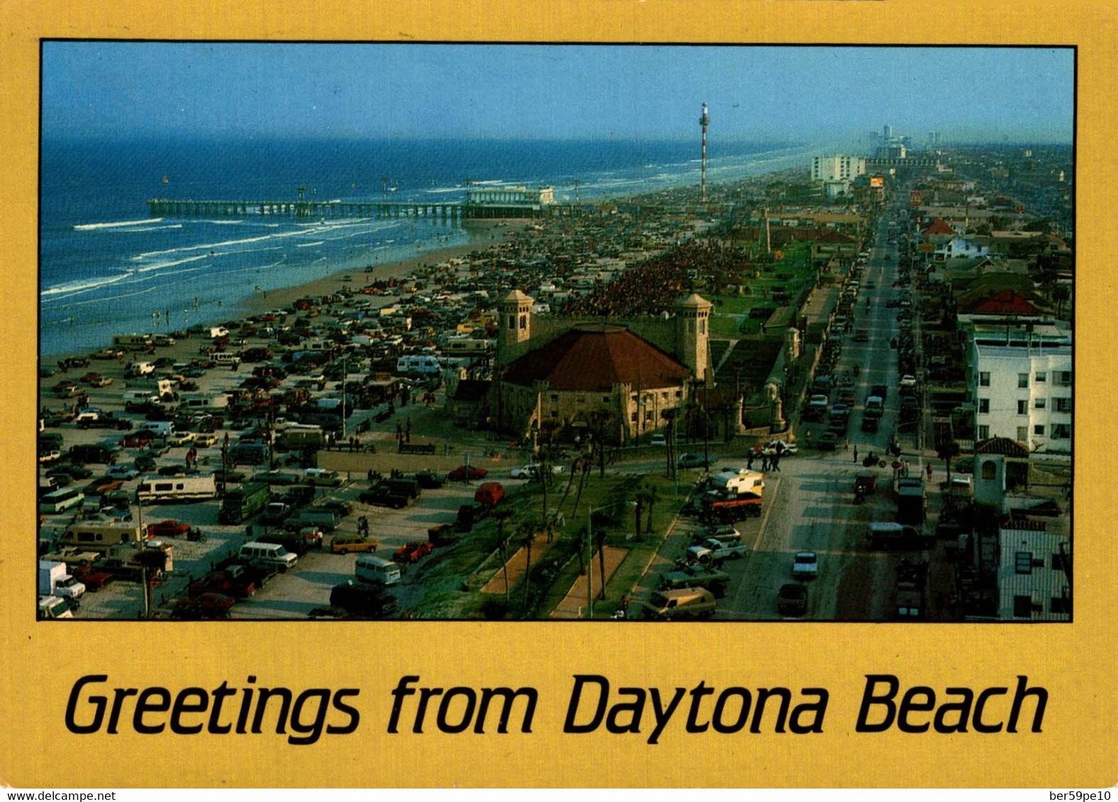 USA DAYTONA BEACH FLORIDA EVENING SILHOUETTES ACCENT THE BEAUTY AND SPECIAL QUALITY OF DAYTONA'S BEACHES - Daytona